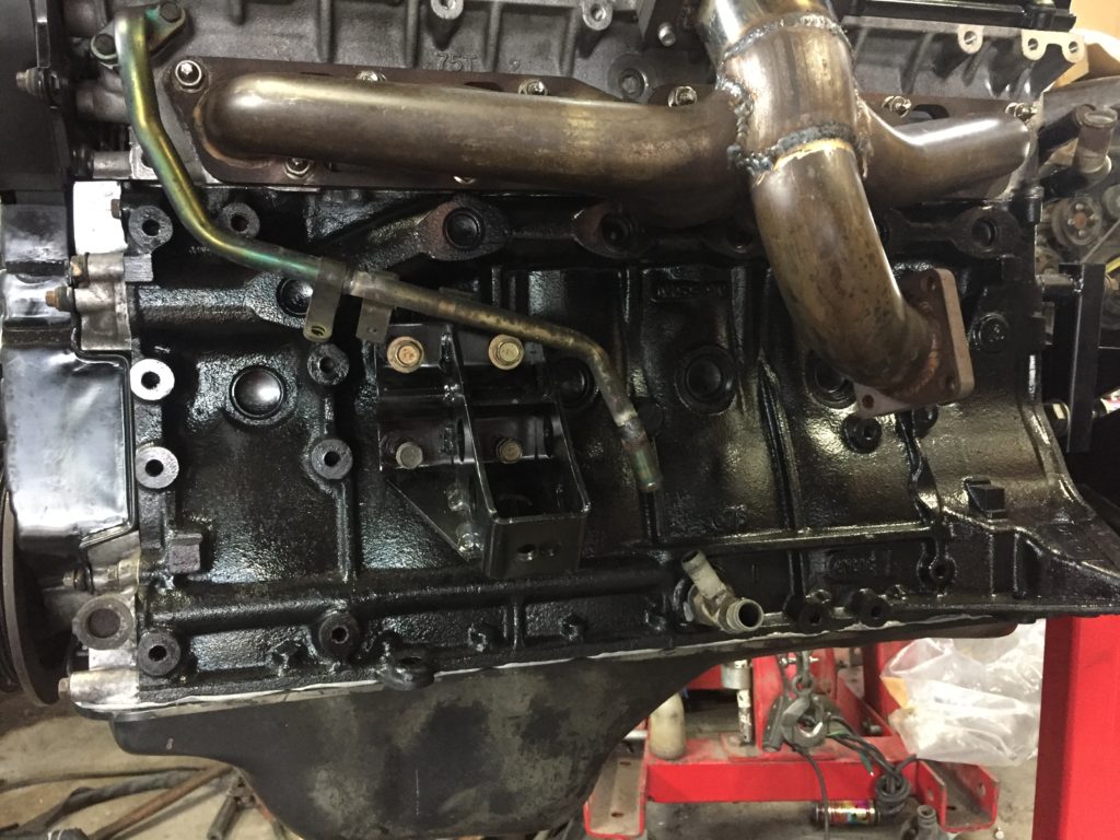 オイルリターンパイプも延長加工